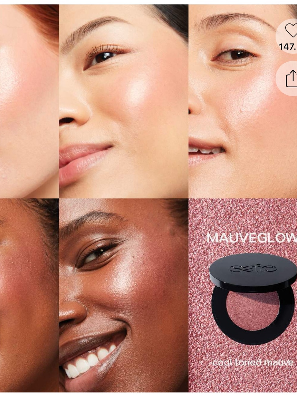 Saie mauveglow Glow Sculpt Multi-Use Cream Highlighting Blush